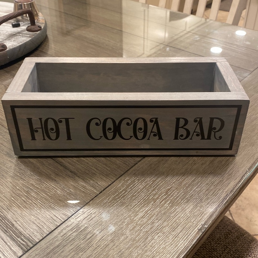 Wooden hot cocoa bar